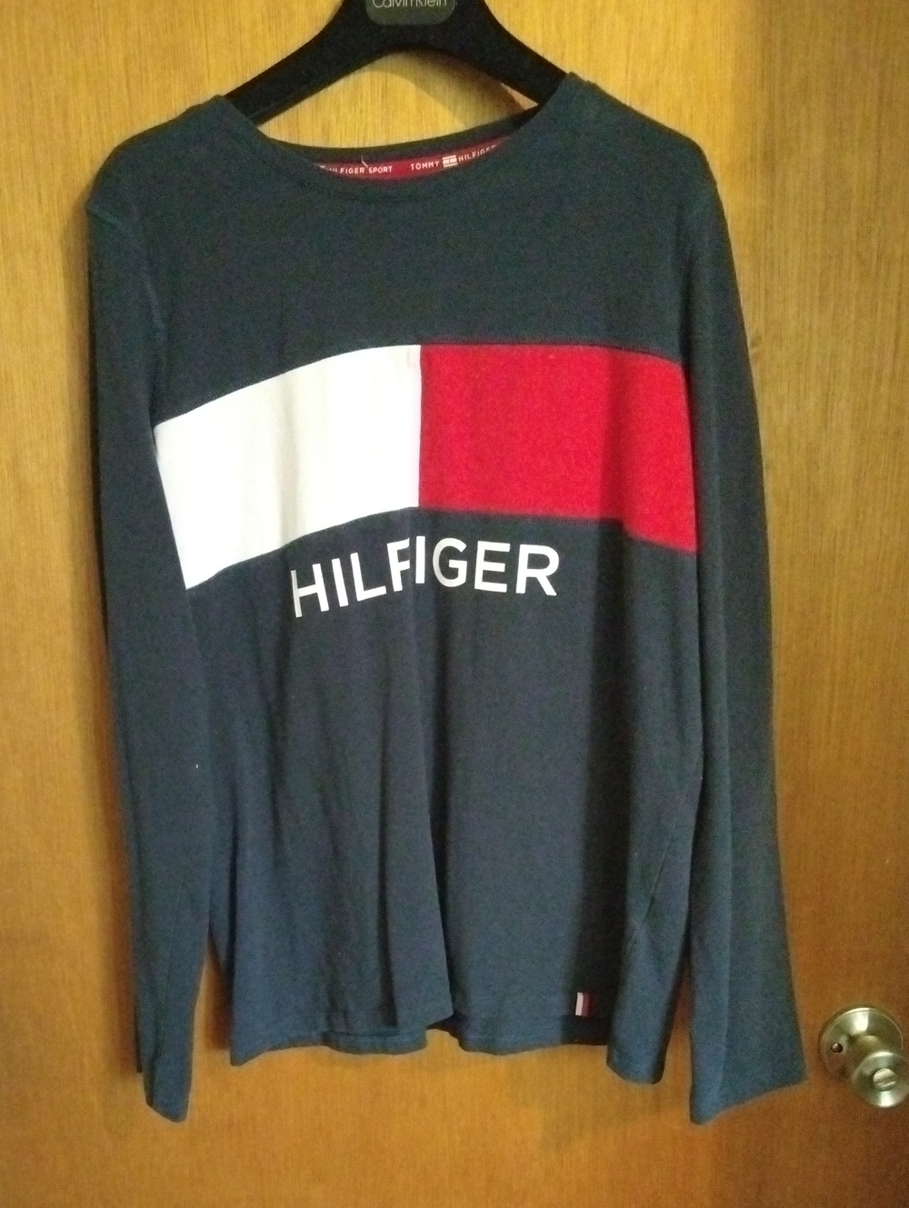 Tommy Hilfiger Long Sleeve Colorblock Crewneck Shirt - Navy/Red/White